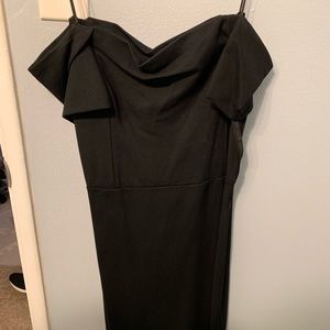 Black off the shoulder midi dress